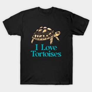 I Love Tortoises Blue for Tortoise Lovers T-Shirt